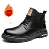Fashion 2024 British Style Men's Genuine Leather Casual Shoes Winter High Cut Workwear Shoes Men's Business Casual Shoes Thick Sole