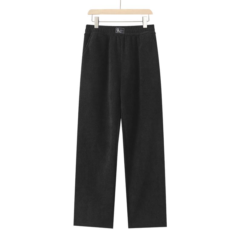 Warm Cotton Straight-Leg Trousers for Middle-Aged & Elderly Women: New Grandma Style, Ideal for Autumn & Winter