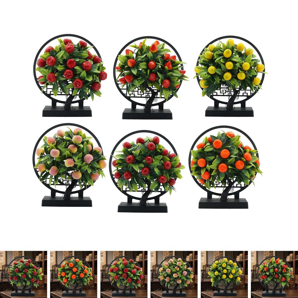 Künstlicher Obstbaum Chinesischer Stil Fake Bonsai Ornament ABS Material für Büro Heimdekoration