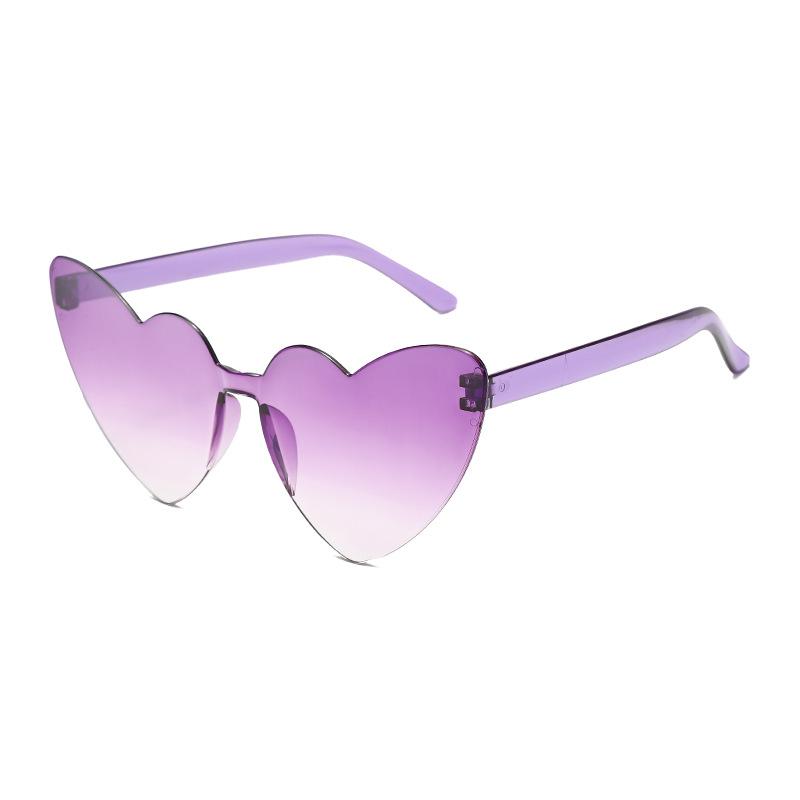Thin peach heart sunglasses love sunglasses jelly color rimless heart type one-piece glasses candy color eyes