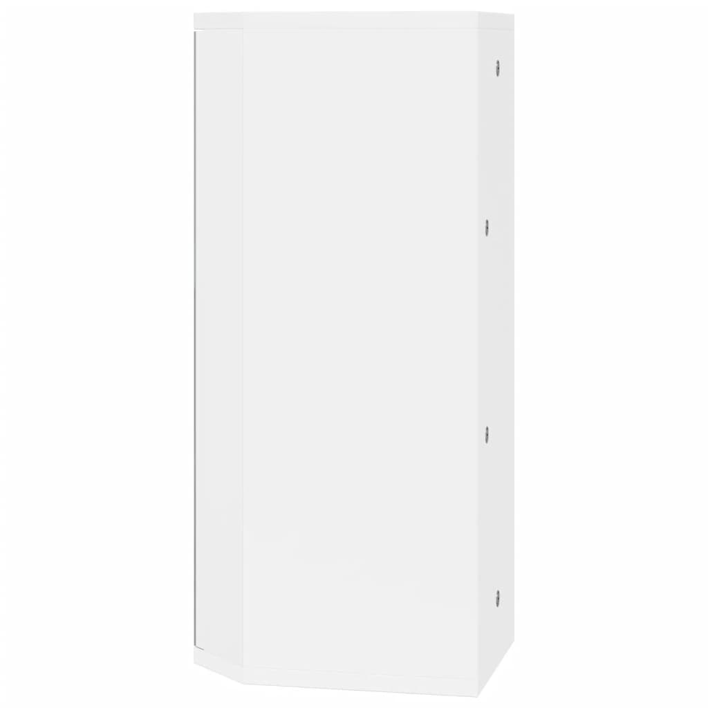 Corner Mirror Cabinet White 30x24x60 Cm