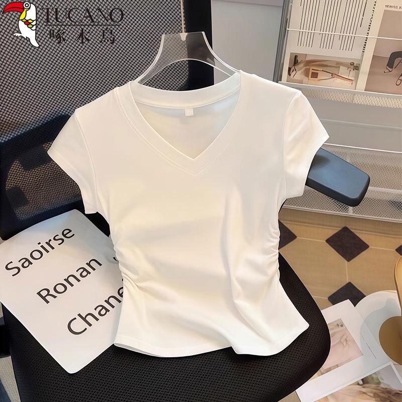 Woodpecker Women s V-Neck Slim Fit Short Sleeve T-Shirt XL