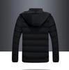Men's Hooded Down Coat Winter Thick Cotton-padded Jacket Solid Color Slim Coat White Duck Down Thermal Jacket