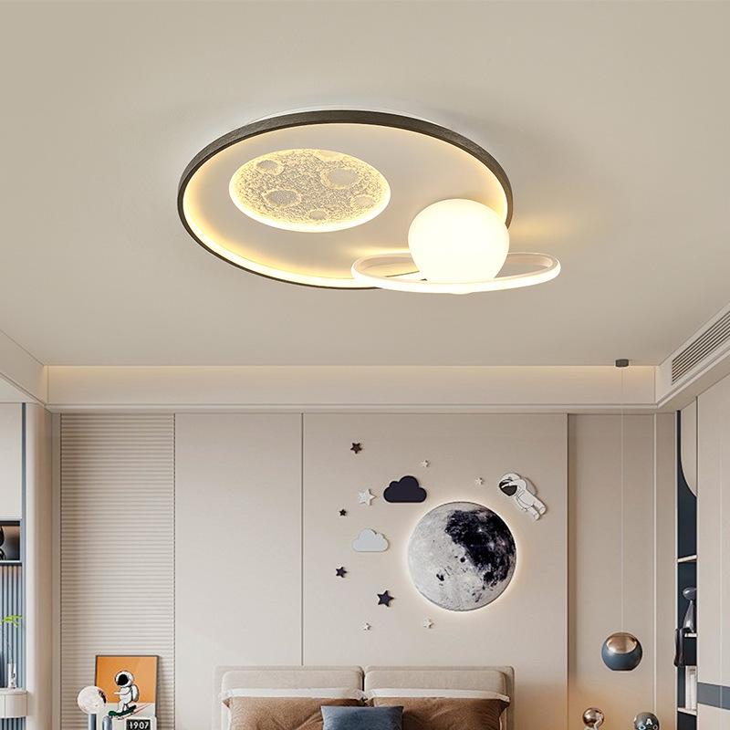 Modern Minimalist Nordic Ceiling Light - Full Spectrum Moon & Starry Sky Design for Master and Children's Bedrooms