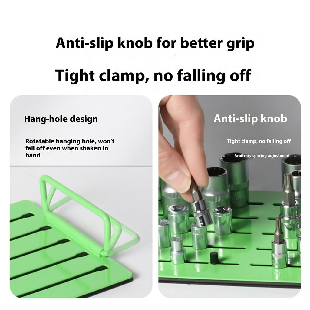 Industrial Magnetic Socket Rack Metal Tool Holder Support Compact Workshop Organizer Anti Slip Durability Construction
