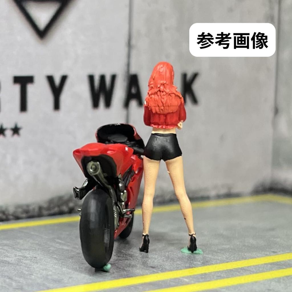 Moreart 164 Miniature Figure & Motorcycle Set MO642051 (Model Girl, Model Diorama, Miniature Car) [Used]