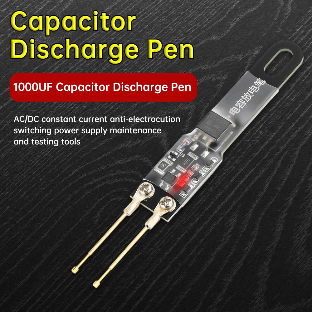 1000UF Capacitor Discharge Pen Switch Power Supply Repair Discharge Protection Tool With LED AC8-450V/DC 10-650V