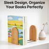 2Pcs Bamboo Bookshelf Anti Slip Detachable Bookends Heavy Duty Clip Book Holding Stopper