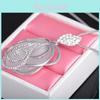Elegante lange Pulloverkette im koreanischen Stil mit Rosenanhänger und Platin-Finish