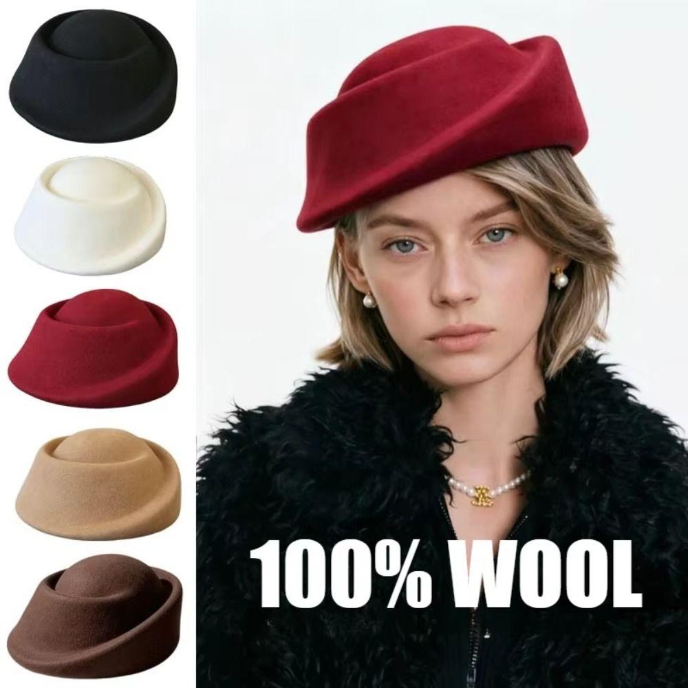 Hepburn Style Beret Hat Elegant Fedora Hat Fashion Fascinators Hats  Fashion Show