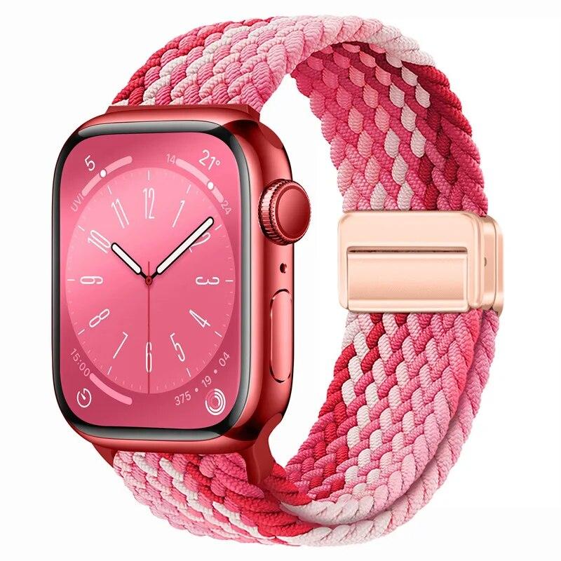Nylon Strap For Apple Watch 44mm 45mm 49mm 42mm 38mm 40mm 41mm Watchband Bracelet for iWatch Series Ultra 9 8 7 6 5 4 SE 3 Band