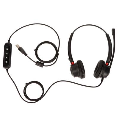 Telefon-Headset Lautstärkeregelung Mikrofon Stummschaltung USB Binaurales Kundenservice-Headset für