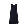 ELLE French Style Logo Design Mid-Length Slimming Little Black Dress Sleeveless Dress Women Dresses Dark-Blue EL48776