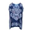 Navy Blue Floral Chiffon V-Neck Bikini Cover-Up Dress for Women