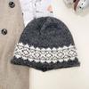 Face Slimming EarFlap Hat Polyester Fair Isle Jacquard Hat Vintage Fall Winter Hat  Outdoor Wear