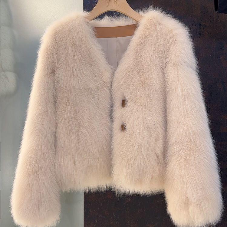 Women's 2025 Winter New Style Loose Imitation Fox Fur Jacket