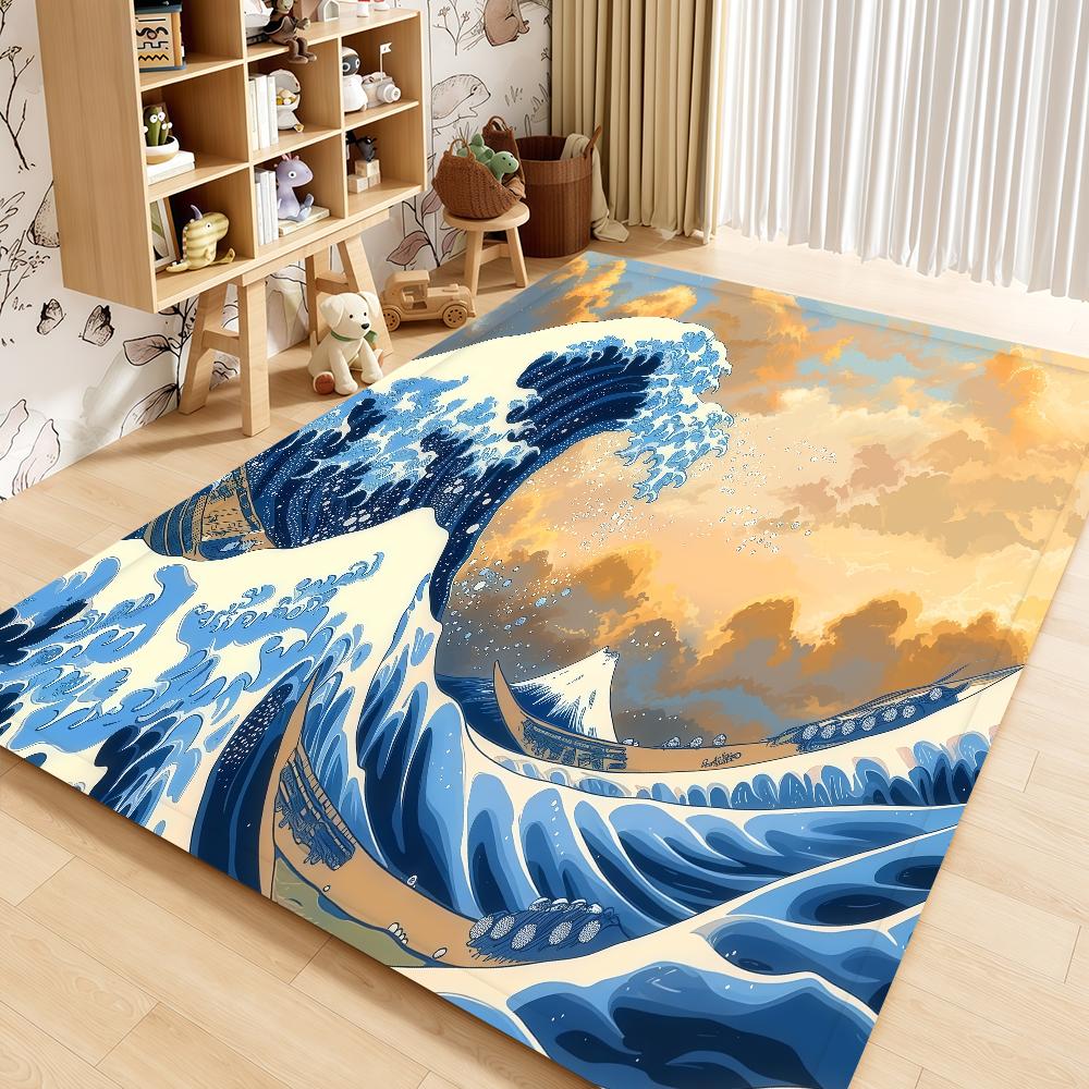 Great Door Mat Bedside Entrance Bath Floor Decoration Corridor Art Wave The Door Mat Carpet Living Kanagawa Room off Balcony