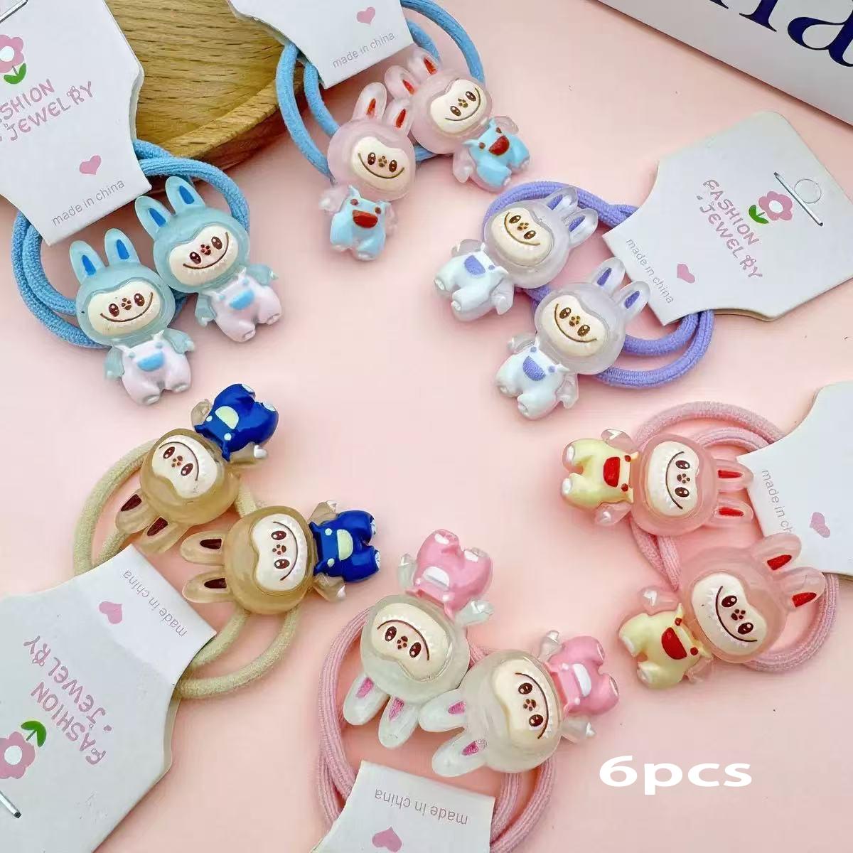 

Rag Cloth Headband, Glowing Rubber Band, Popular, Cute Girl s Hair Rope, Small Headband 6pcs one each