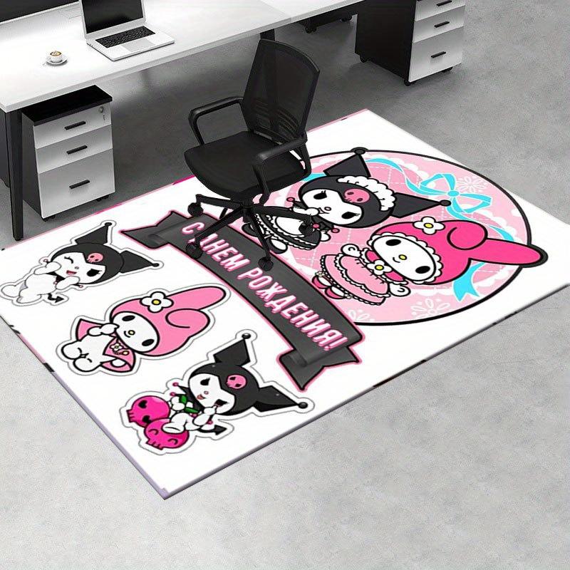 1pc Sanrio Kuromi Mermaid Printed Office Carpet Rectangle Rug Under The Table,Perfect Room Decor for Living Room, Bedroom, Kitchen, Non-slip Floor Mat