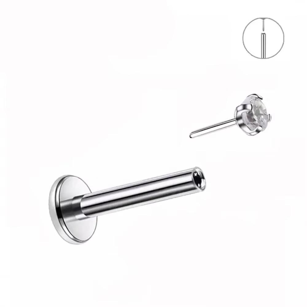 5/10/50PCS G23 Titanium Ear Stud Push Pin Labret Lip Nose Piercing Earrings Jewelry Threadless Accessories Earrings