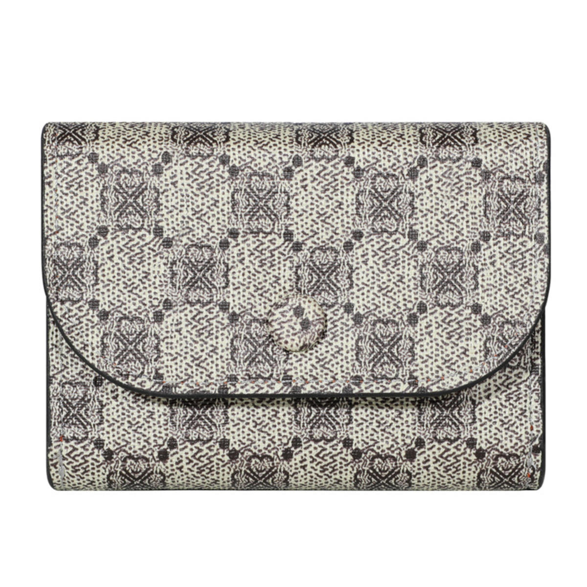 

Женский короткий кошелек с ретро-принтом, многослотовый, большой вместимости, кошелек для монет, ПУ кожа, кошелек для денег, держатель для кредитных карт, модная сумочка one size серый