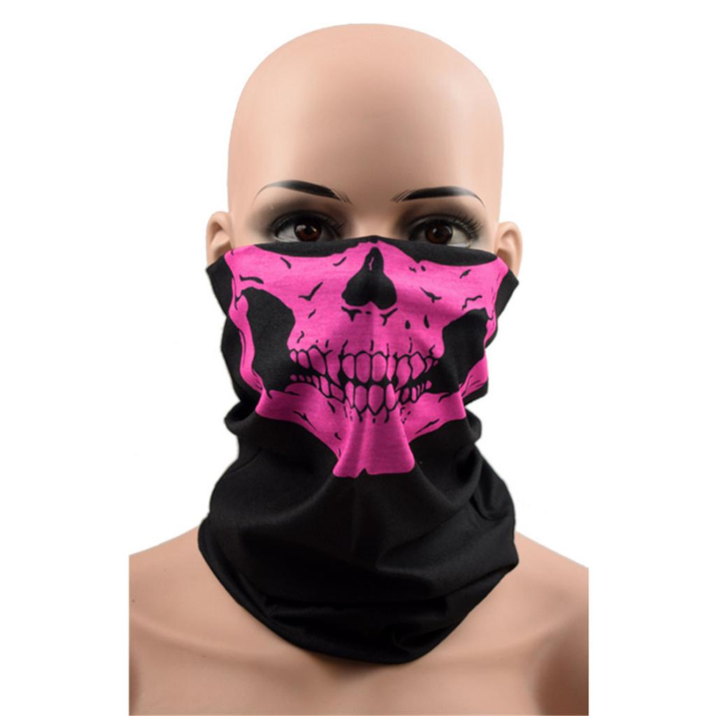 Ghette Collo Multiuso per Ciclismo Maschera Facciale con Stampa Teschio di Halloween Scaldacollo per Attività all'Aperto e Uso Quotidiano