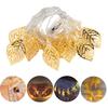 LED Rose Gold Iron Art String Lights with Leaves, Feathers, and Stars - Christmas and Festive Decorative Lights