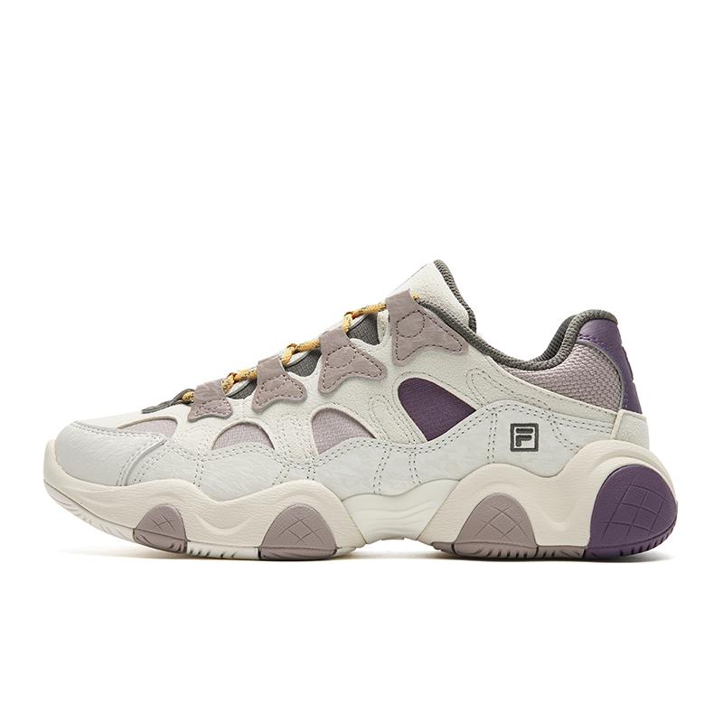Fila JAGGER 2025 Wear Resistant And Lightweight Low Top Casual Shoes Women's White Purple F12W541133FGS