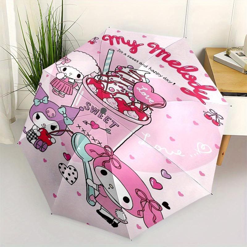 

My Melody,Sweet Day Automatic Umbrella-Foldable, Durable 8-Bone Design, Compact and Stylish, Great for Camping, Halloween, Christmas, Mother