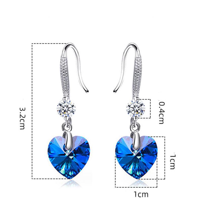 Ladies Elegant Colorful Love Heart Eardrop Earrings