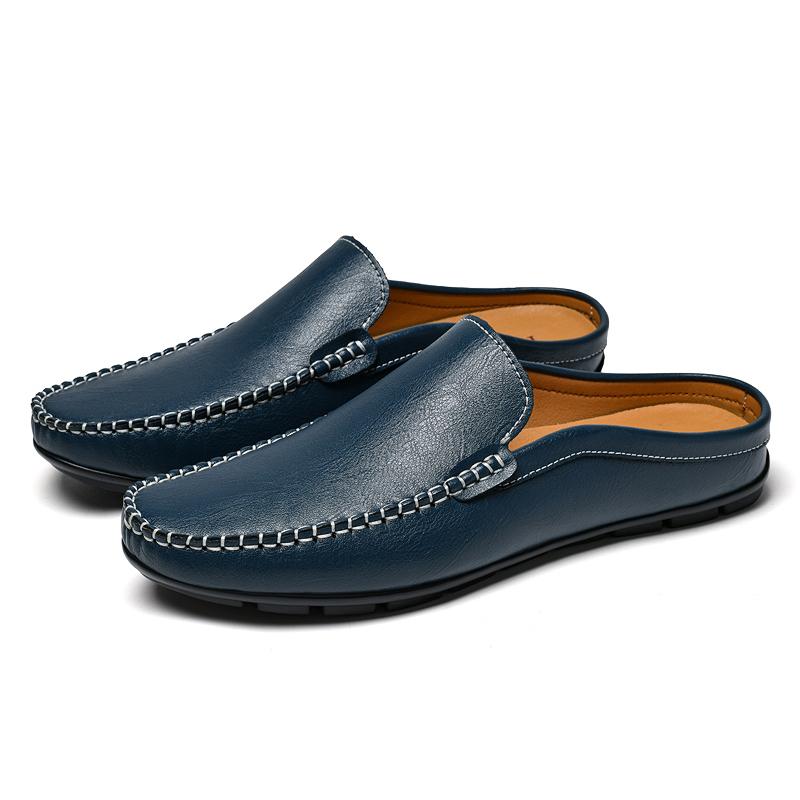 Fashion New Arrival Male Muller Shoes Handmade Mens Casual Shoes Fashion Designer Men Half Drag Leisure Walk Slippers Comfy Lazy Flats