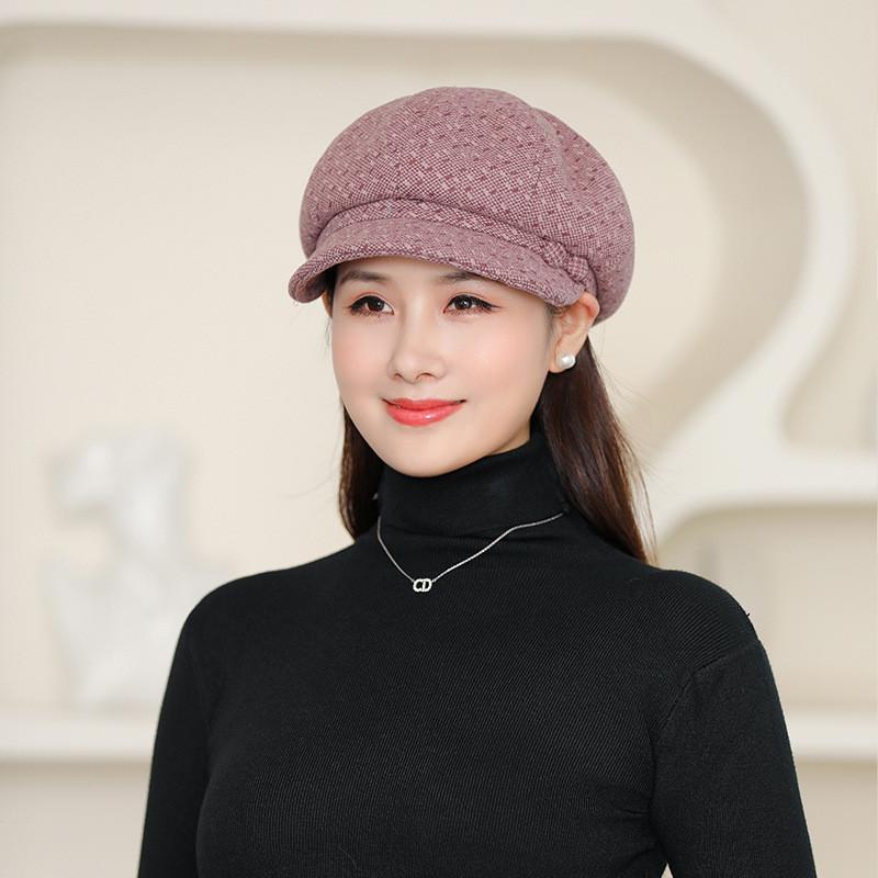 Plaid Beret Outdoor Thickened Sun Protection Hat Fashionable Gift Breathable
