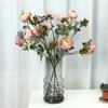 Simulation flower 6 heads roasted side dew lotus European home decoration fake flower wedding arrangement flower photography props