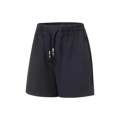 Li Ning Crescimento Livre Soltos Cordão Shorts Casuais Shorts Femininos Preto AKST062-3