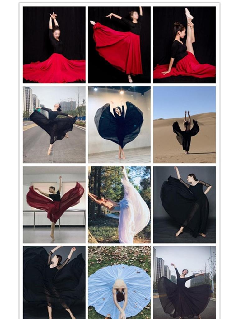 Ajan 720° Scarlet Sincan Dans Performansı Şifon Etek