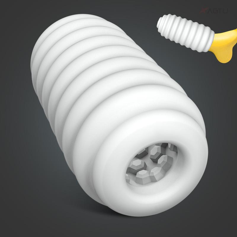 Soft Silicone Manual Male Masturbator Open-Ended Pocket Pussy Blowjob Glans Trainer Ejaculation Delay Simulation Sex Toy for Men
