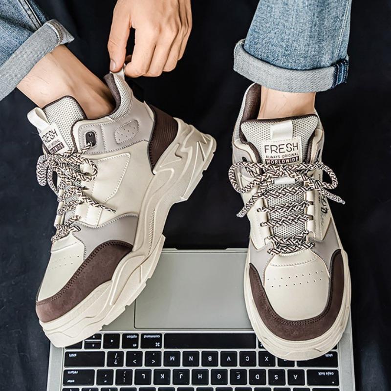 High-top Casual Sneakers for Men Daily Versatile Breathable Running Shoes Outdoor Non Slip Damping Basketball Shoes Man Sneakers