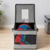 Hat Storage Case with Side Handle and Clear Lid, Closet Shelf Storage Bin for Baseball Hat Use, Enclosed Design for Daily Dust Cover