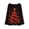 Ladies' Fashionable Casual Long Sleeved Christmas Printed Round Neck Knitted Yarn