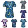 Women's Fashion Print V-Neck Short-Sleeved Pocket T-Shirt Nurses Clothing