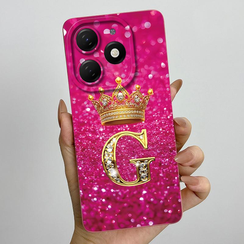 For Infinix Smart 8 Case X6525 Crown Letter Soft Phone Cases For Infinix Smart 8 Pro Smart8 HD PLUS Camera Protection Back Cover