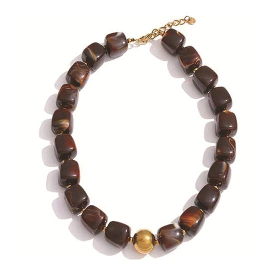 

Colorful Beaded Choker Resin Beads Necklace Boho Chunky Necklace for Women Summer Beach Vacation Jewelry 3