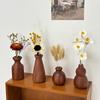 Holzvase Schreibtischzubehör Retro Blumenvase Blumenarrangement Vasen Ästhetische Dekorative Blumenflasche Heimdekoration