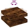 Rotating Coffee Table 360 degrees  Swivel Smoked Oak 70 x 70 x 34.5 cm