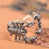 Adjustable Open Ring With Scorpion Motif Vintage Boho Style Plated Copper Unisex Fashion Jewelry