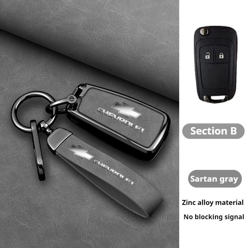 Funda de piel de aleación de zinc para llave de coche plegable, llavero para Chevrolet Cruze Aveo 2020-2024 BOLT Tracker Malibu Onix Cobalt Captiva Spark