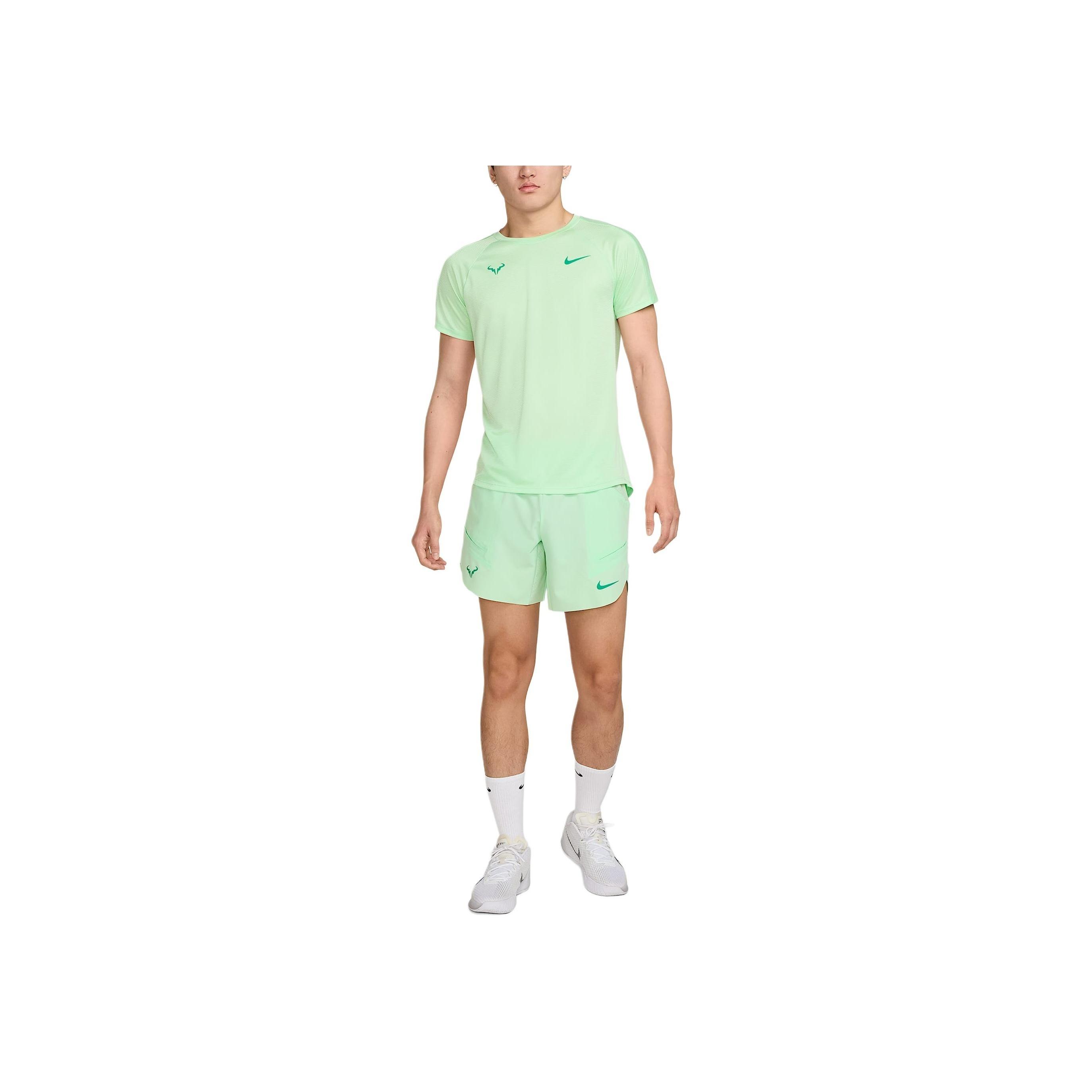 

Nike Rafa Challenger Dri-FIT Однотонная Теннисная Тренировочная Универсальная Футболка с Круглым Вырезом и Коротким Рукавом Мужские Топы Туманно-Зеленый Стадионно-Зеленый DV2887-376 M