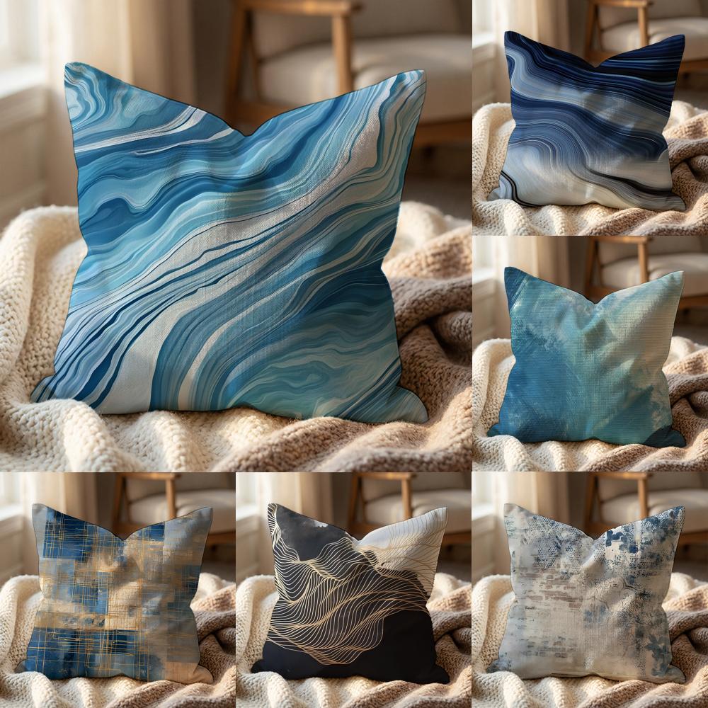 Abstract Texture Cushion Cover MultiScene Pillow Cover for Home Car Reversible Soft Durable for Daily Use