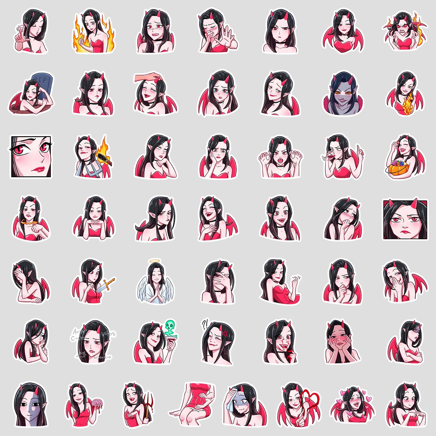 

50 Аниме Демон Граффити Наклеек Креативные Мультяшные Наклейки Мобильный Телефон Компьютер Водонепроницаемые Декоративные Наклейки