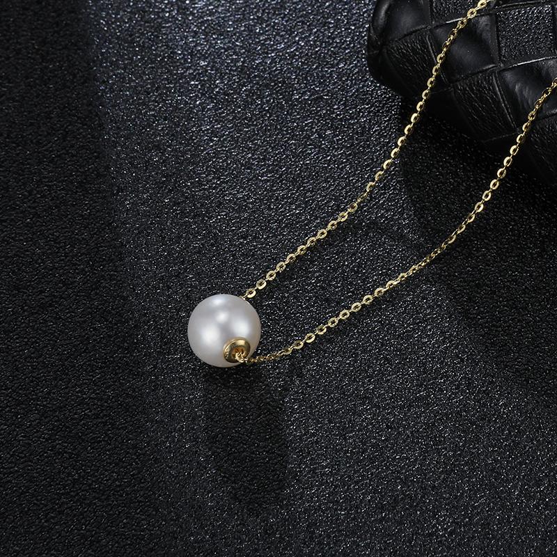 HENGSHENG Classics 8-9mm Natural Freshwater White Pearl Round 925 Silver Pendant Necklace For Women Girls Daily Jewelry 8-9mm